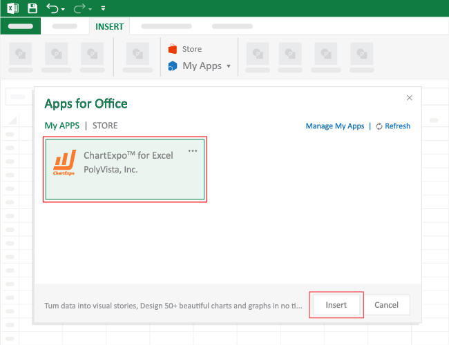 open chartexpo in excel