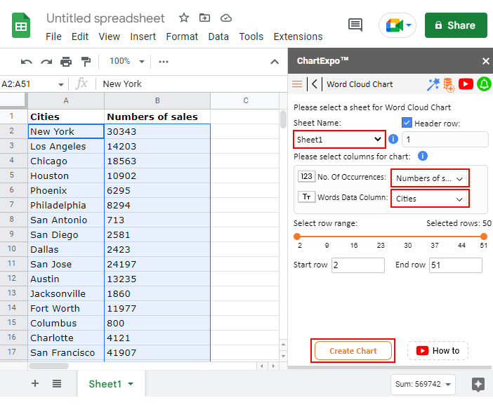 create chart in google sheets 