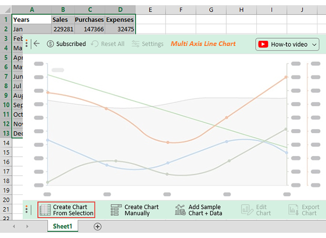 How to Make a 3-Axis Graph in Excel?