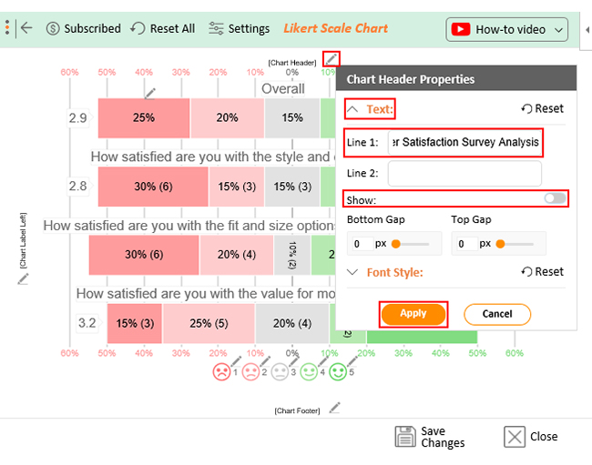 Apply Title on Chart for creating closed-ended question examples