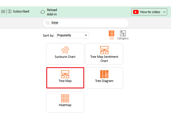 Treemap in Excel
