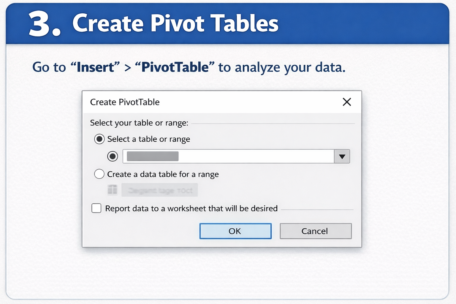 Create PivotTables