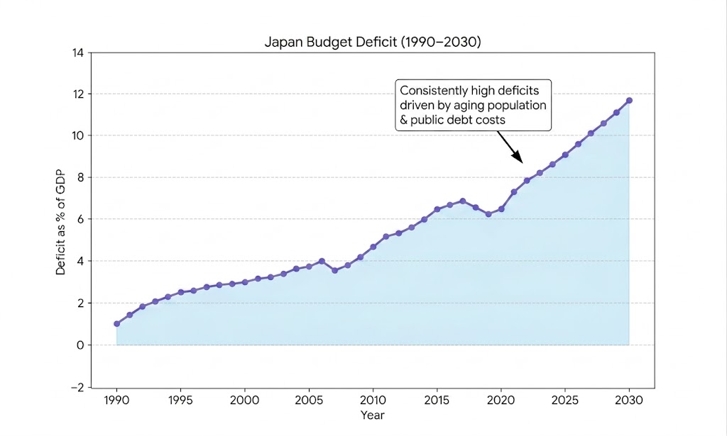 Japan Budget Deficit by Year Graph