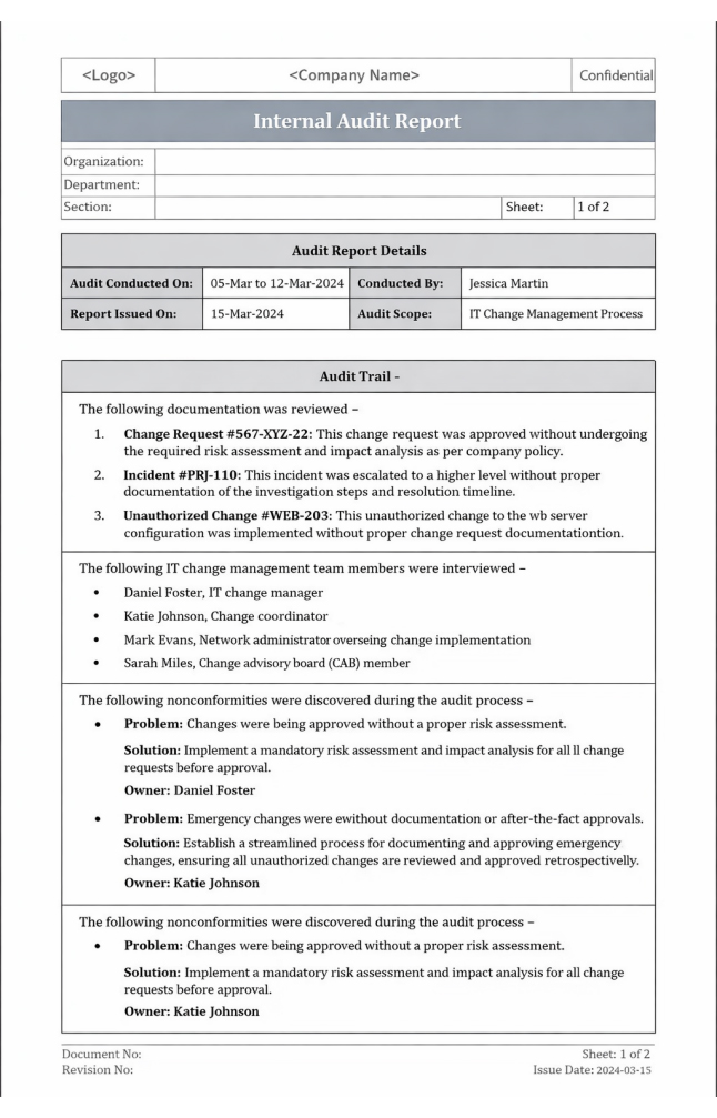 Consulting Report Template