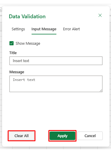 Data Validation in Excel