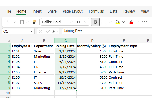 Data Validation in Excel