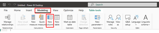 Power BI Calculated Columns