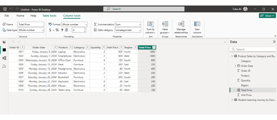 Power BI Calculated Columns