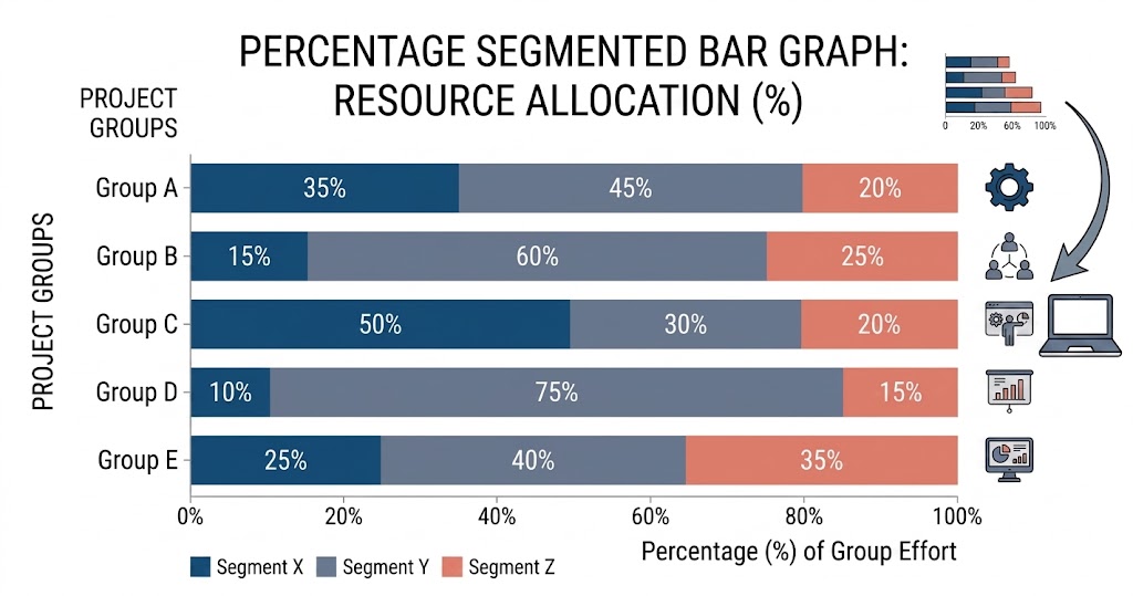 Percentage Segmented Bar Graph