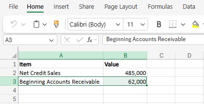 Calculate Accounts Receivable Turnover Ratio