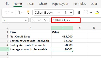 Calculate Accounts Receivable Turnover Ratio